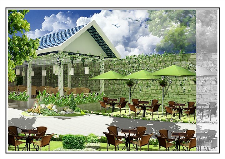 Thiết kế quán cafe sân vườn đẹp
