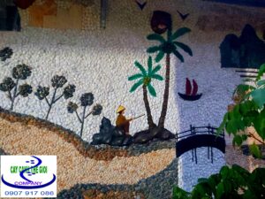 tranh đá ốp tường phòng khách